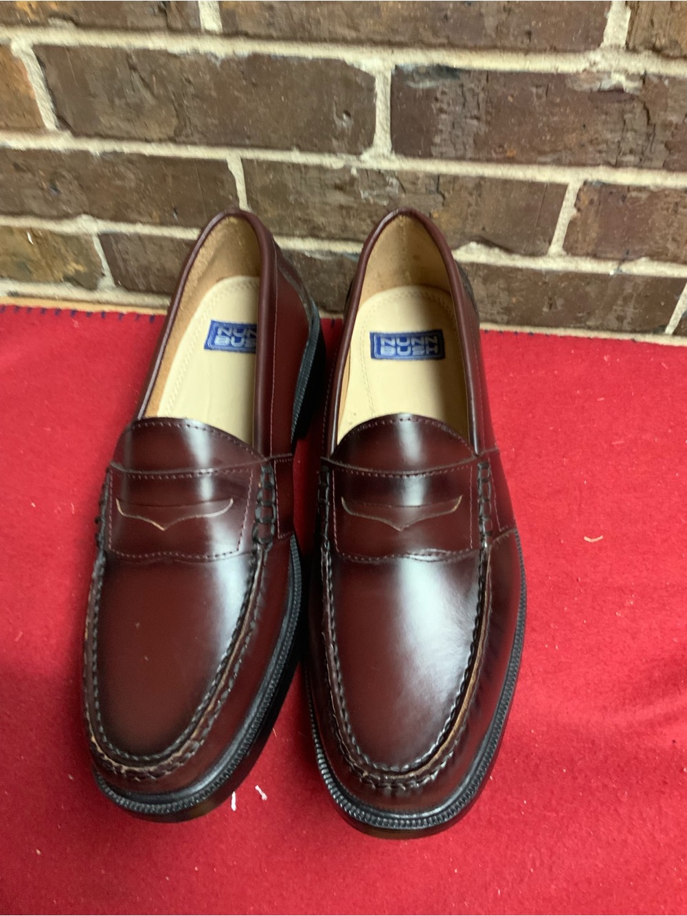 Nunn Bush Men’s Burgundy Leather Penny Loafers